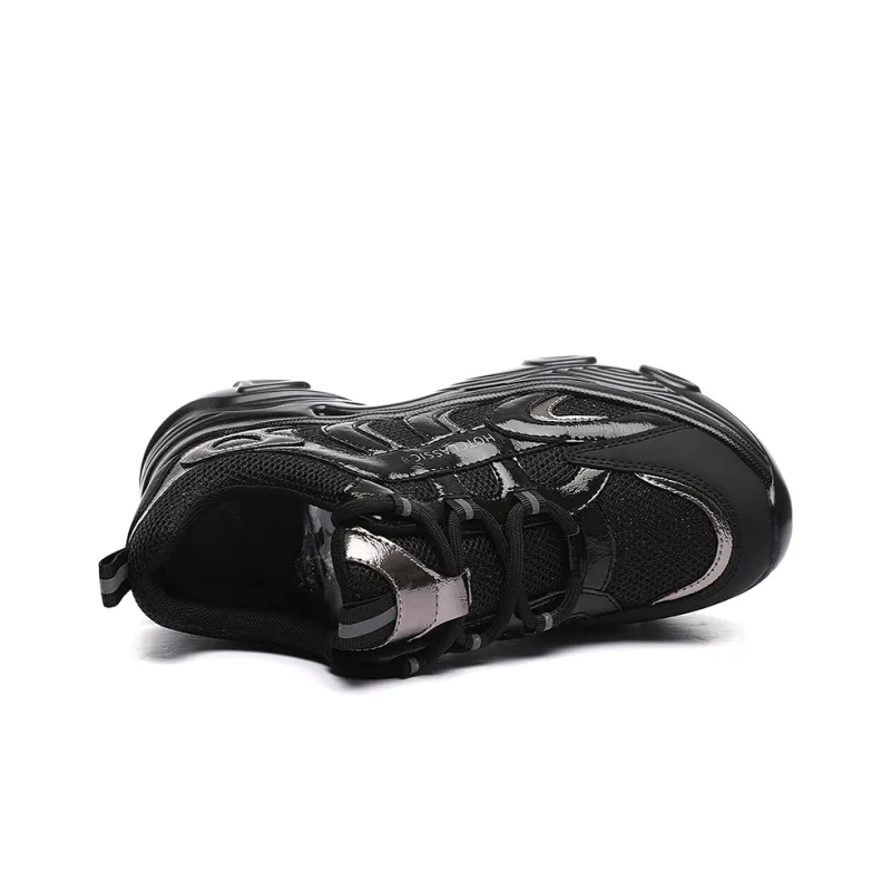 Golden Silk Rabbit Cushioning Height Increasing Breathable Low Top Chunky Sneakers Women's-1