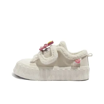 KARLIE KELLER Warm Height Increasing Wear-Resistant Lightweight Low-Top Skateboard Shoes Women's Beige