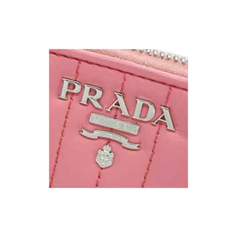 PRADA Genuine Leather Wallet Regular Women's Pink-4
