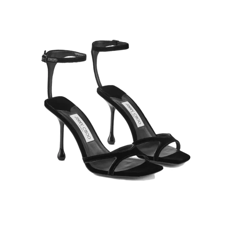Jimmy Choo Ixia 95mm Velvet Sandals-3