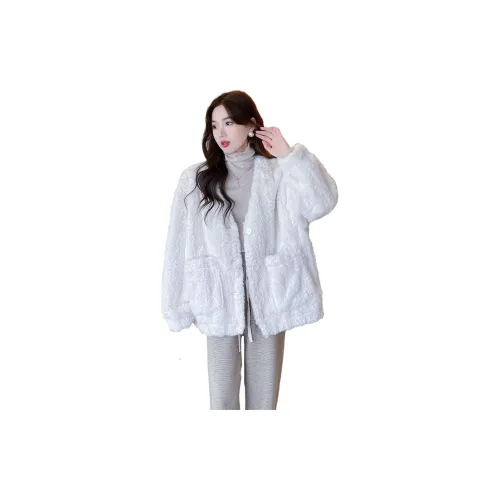 Tonlion Velvet Jackets Women's Off White