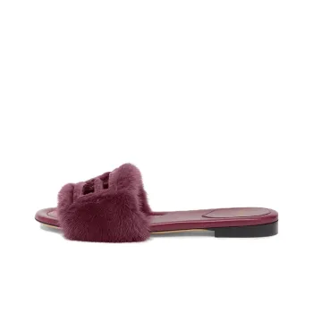 FENDI Baguette Slide Slippers 1cm Women's Red