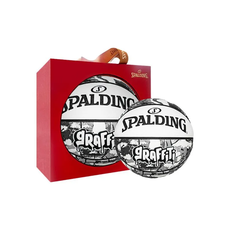 SPALDING Graffiti PU Basketball Black White Size 7 Training Competition Unisex-8