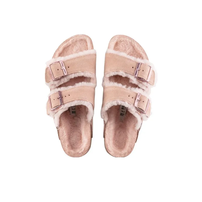 Birkenstock Arizona Shearling Suede Light Rose-4