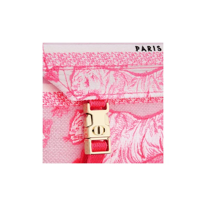 DIOR DiorCamp Canvas Messenger Bag, Shoulder Bag, Crossbody Bag Small Size Women's Neon Pink-6