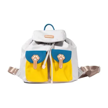 The British Museum Anderson Cat And Her Friends Series Polyester Casual Backpack Women's White/Yellow/Blue