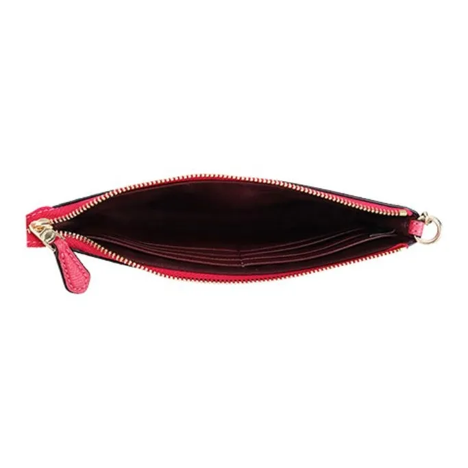 COACH Wristlet Leather Mahjong Bag One Shoulder Wrist Bag Women's Watermelon Red-4
