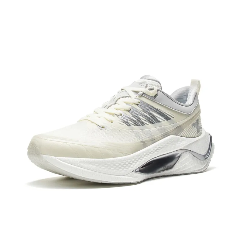XTEP Shadow Engine Pro Wear Resistant Rebound Cushioning Low Top Running Shoes Men's White Gray-1