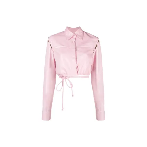 NANUSHKA Detachable-sleeve Faux-leather Shirt