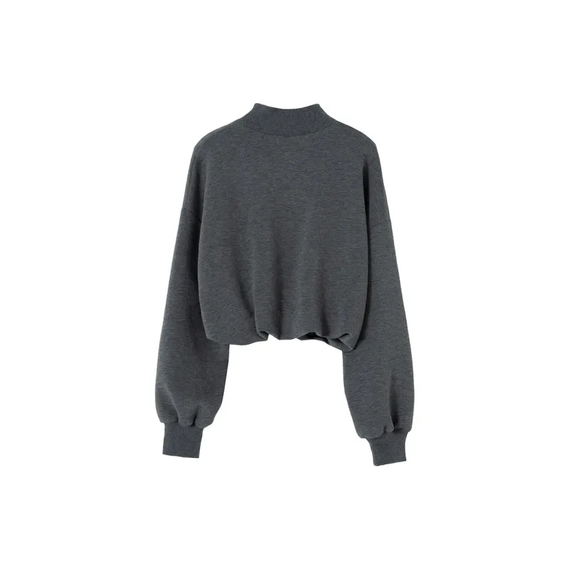 SOON FLOWER Spring And Autumn Sweatshirt Women's Gray-1
