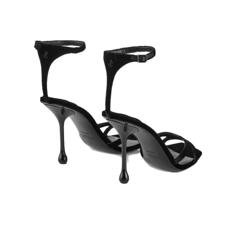 Jimmy Choo Ixia 95mm Velvet Sandals-4