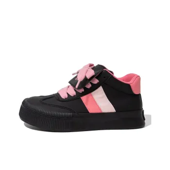 Feiyue Anti Slip Wear Resistant High Top Skateboard Shoes Women's Black Pink