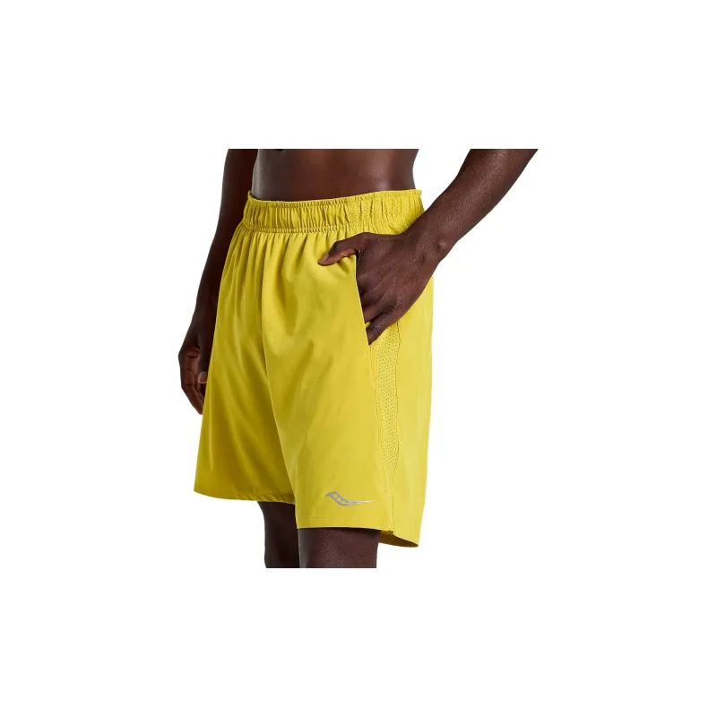 Saucony Outpace Casual Shorts Men Yellow-3