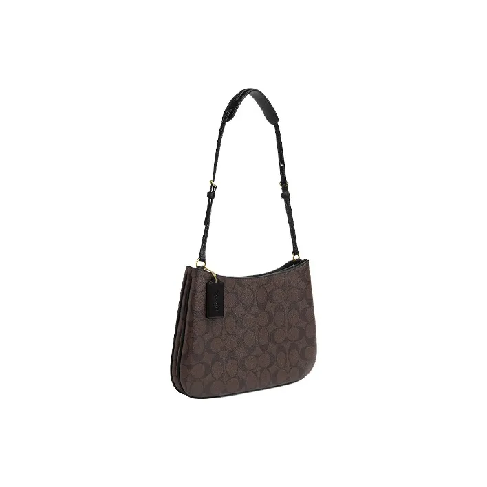 COACH Penelope Canvas With Leather Handbag Shoulder Bag Medium Size Women's Coffee-1