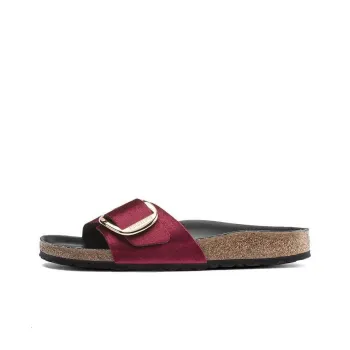 Birkenstock Madrid Big Buckle Slide Slippers Women's Red Narrow Fit