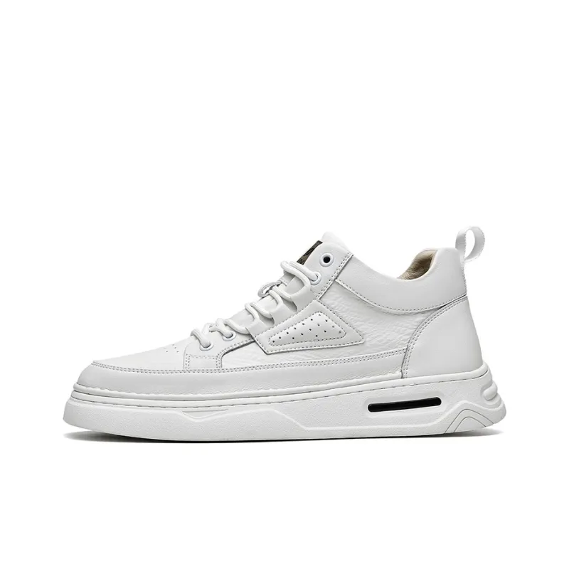 Rich Birds Cushioned Wear Resistant Lightweight Height Increasing Low Top Skateboard Shoes Men's Ecru-0