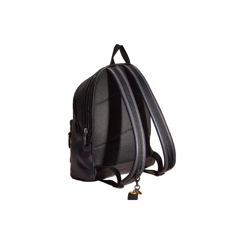 COACH Academy Leather Backpack Large Size Unisex Midnight Navy Matte Black Copper-1
