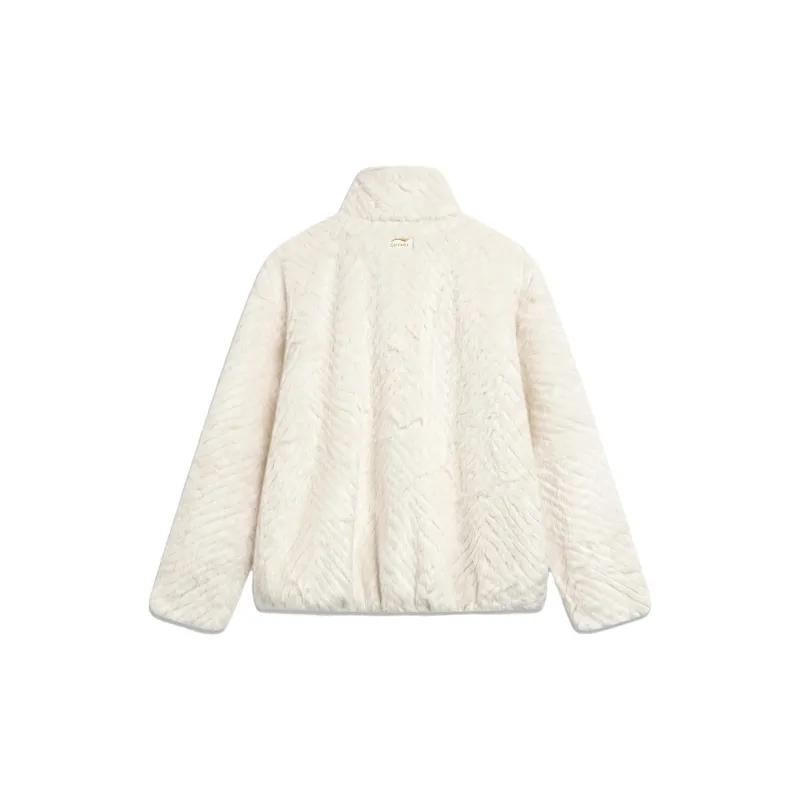 LiNing Rijin Doujin Collection Velvet feel Coat Women's Ecru-1