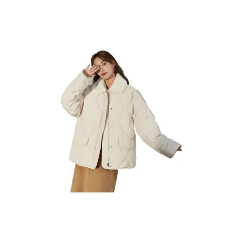 Tonlion Puffer Jackets Women's Raw White