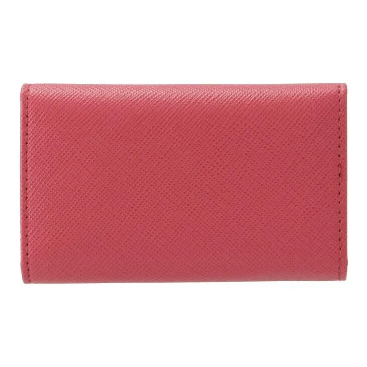 PRADA Prada Saffiano Embossed Calfskin Key Pouch Regular Women's Peony Multicolor-2