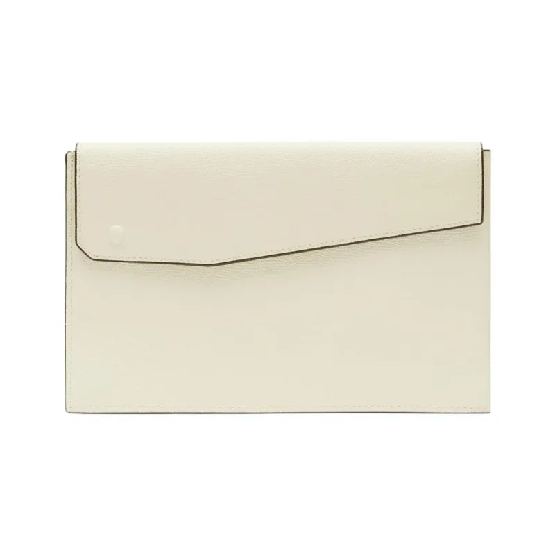 Valextra Millepunte Calfskin Shoulder Bag, Crossbody Bag Men's White Parchment-1