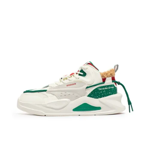 361° Life Collection Warm Anti Slip And Wear Resistant Low Top Skateboard Shoes Men's White Green
