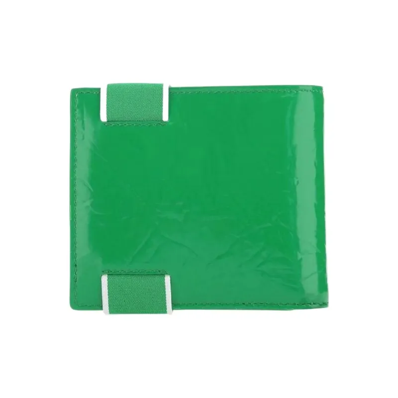 Bottega Veneta Elastic Band Bi fold Card Case Green / White-1