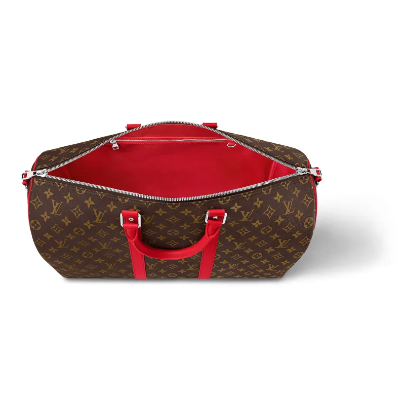 LOUIS VUITTON KeepallBandoulière Coated Canvas With Cow Leather Trim Travel Bag Men's-3