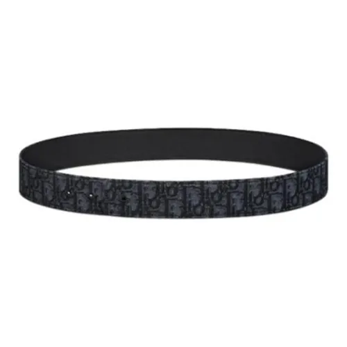 DIOR Calfskin Leather Belts Men's Black 4CM