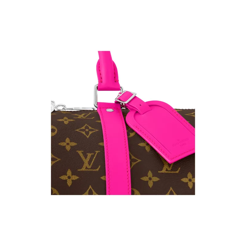 LOUIS VUITTON Keepall Bandouliere 50 Colormania Fuchsia-4