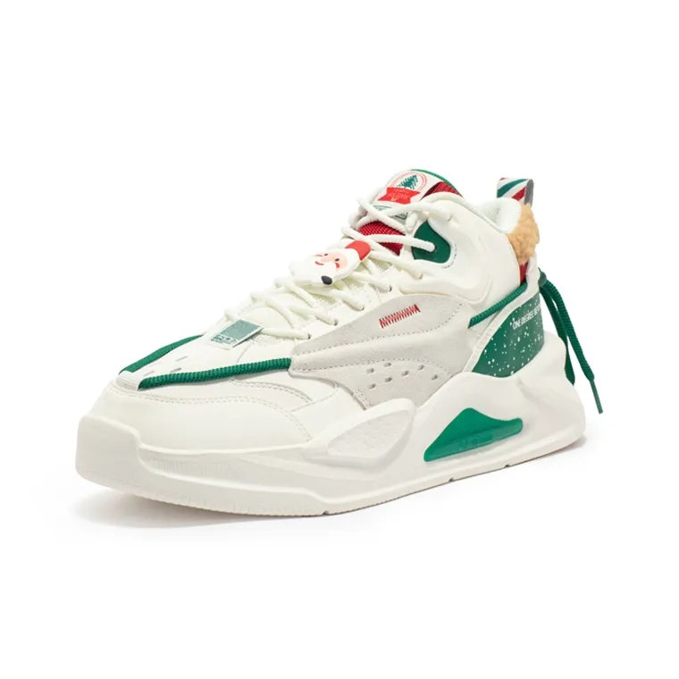 361° Life Collection Thermal Slip Resistant And Abrasion Resistant Low Top Skateboard Shoes Men's White Green-1