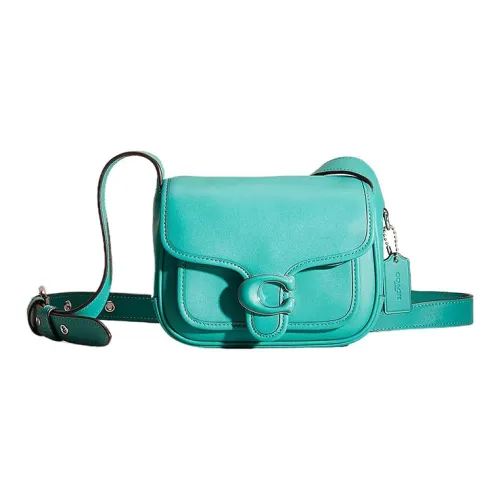 COACH Tabby Leather Bacchus Bag Crossbody Bag Shoulder Bag Small Size Women's Silver & Bright Green