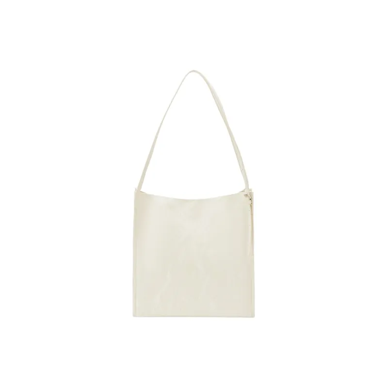 SEM/R Synthetic Leather Tote Bag Shopping Bag Shoulder Bags Medium Size Women's Milky White / Fantasy Pink / Black-1