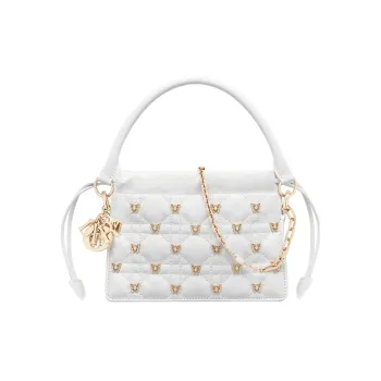 DIOR Sheepskin Shoulder Bag, Crossbody Bag, Handbag Mini Women's White