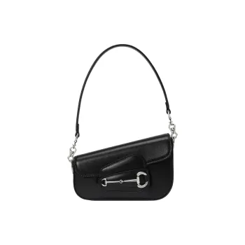 GUCCI Horsebit 1955 Renewable Resource Plant Material Handbag Shoulder Bag Women's Black