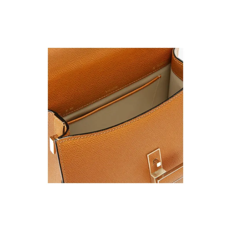 Valextra Iside Millepunte Calfskin Shoulder Bag, Crossbody Bag, Handbag Mini Women's Havana Brown-2