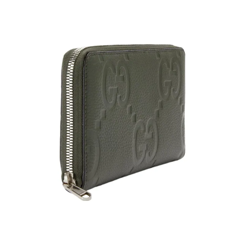 GUCCI Leather Wallet Large Size Men's Dark Green-1