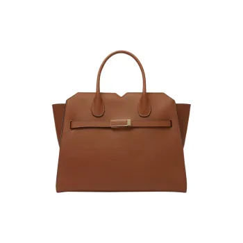 Valextra Millepunte Calfskin Shoulder Bag, Crossbody Bag, Handbag Medium Size Women's Chocolate Brown