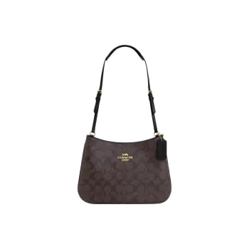 COACH Penelope Canvas With Leather Handbag Shoulder Bag Medium Size Women's Coffee