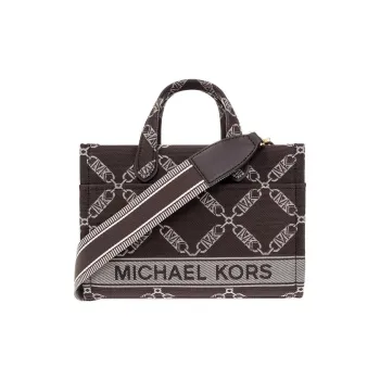 MICHAEL KORS Gigi Fabric Tote Bag, Shopping Bag, Shoulder Bag, Crossbody Bag, Handbag Trumpets Women's Brown