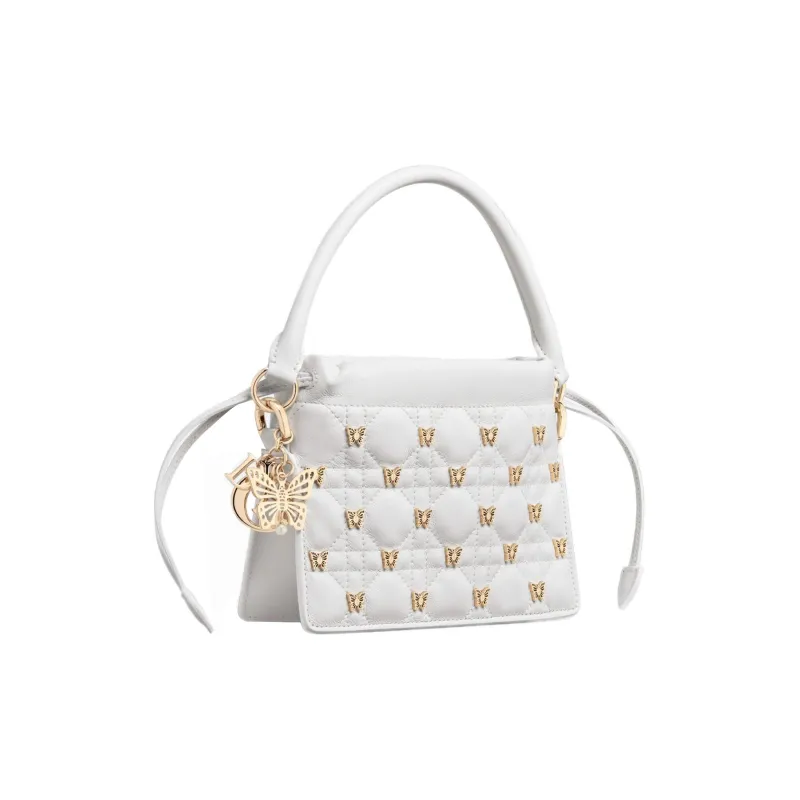 DIOR Sheepskin Shoulder Bag, Crossbody Bag, Handbag Mini Women's White-2