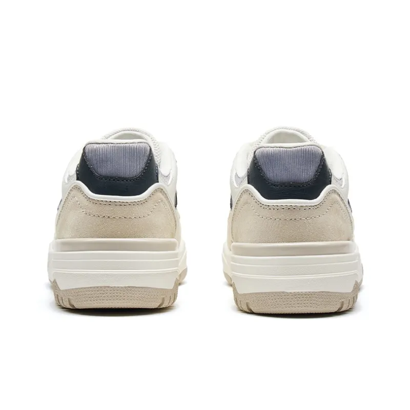 XTEP Wanderer Shoes Anti Slip Wear Resistant Low Top Skateboard Shoes Women's White Gray Black-3