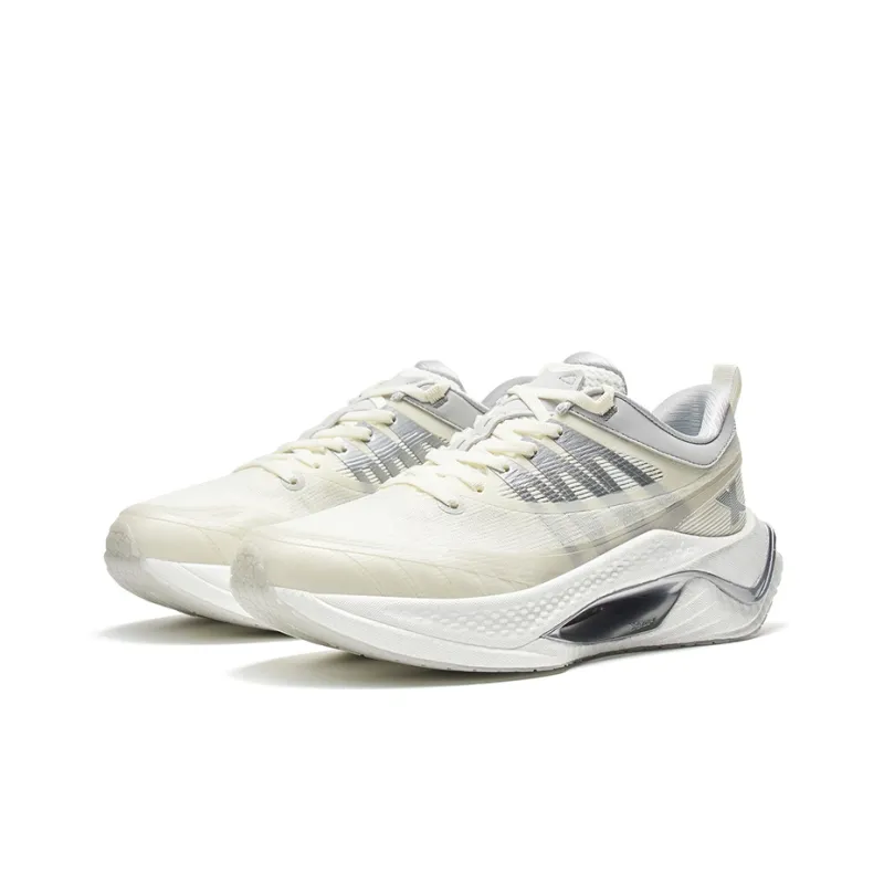 XTEP Shadow Engine Pro Wear Resistant Rebound Cushioning Low Top Running Shoes Men's White Gray-3