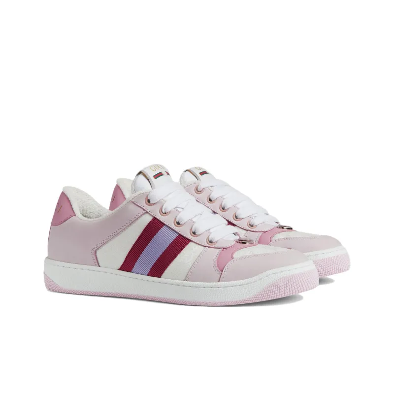 GUCCI Screener Low Top Skateboard Shoes Women's Light Pink-2