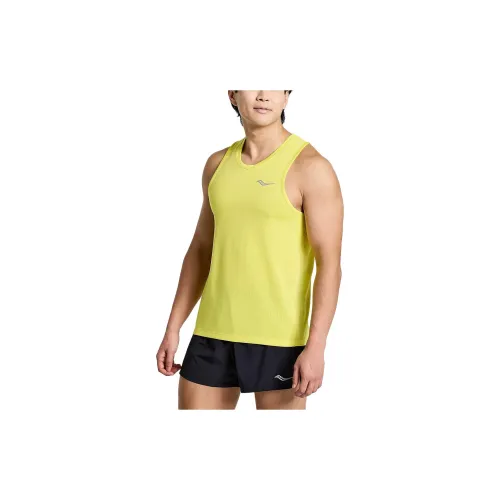 Saucony Stopwatch Tank Tops Men Lemon