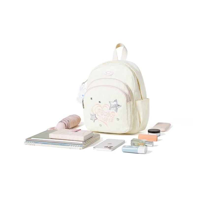 Sound For Life Fabric Backpack Small Size Women's Ecru-4