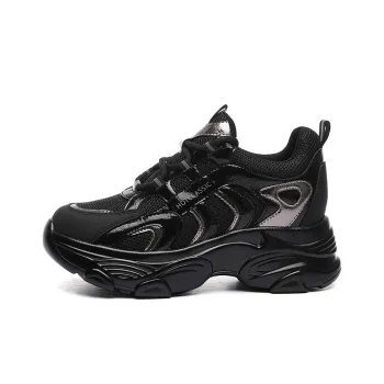 Golden Silk Rabbit Cushioning Height Increasing Breathable Low Top Chunky Sneakers Women's