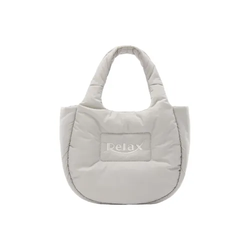Art Traces Fabric Handbag Small Size Unisex Pure Gray/Skydiving Blue