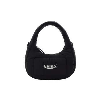 Art Traces Fabric Shoulder Bag Crossbody One Shoulder Handbag Regular Unisex Black/Metallic Silver