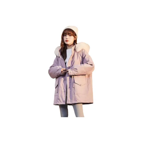 Tonlion Puffer Jackets Women's Gray Purple